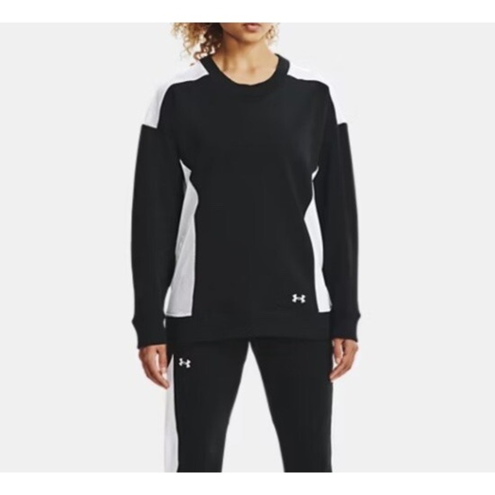 Under Armour Womens‎ Oversized Crewneck Sweatshirt Pullover Mesh Detail Fleece M